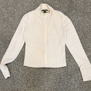 Victoria's Secret Cream Waffle-Knit Zip Jacket